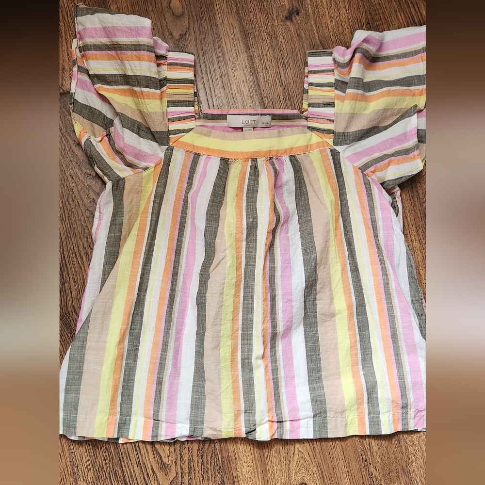 LOFT Multicolor Striped Blouse